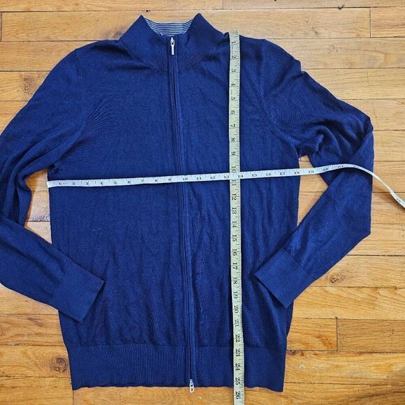 Patrick Assaraf Ribbed Merino Wool Full Zip Cardigan - Picture 4 of 9